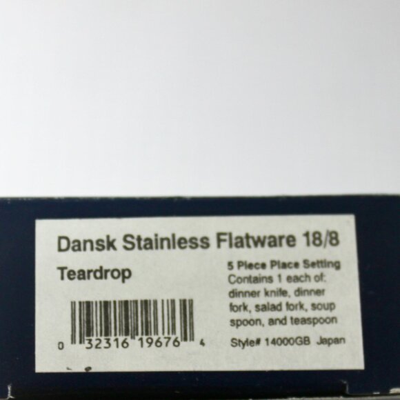 New Dansk Vintage 90's Stainless Steel 18/8 Teardrop Flatware 5 Piece Set - Picture 5 of 6